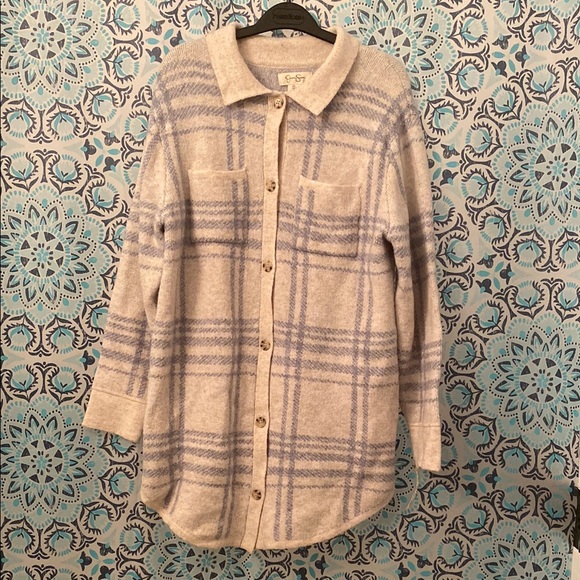 Jessica Simpson Tops - Women’s Plaid Jessica Simpson Button-Up Sweater Jacket - Large